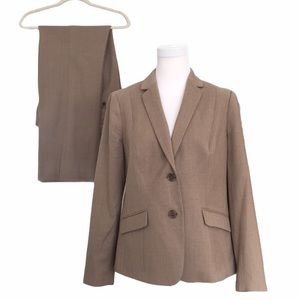 Talbots Italian Wool Tailored Pantsuit Neutral Taupe Size 10